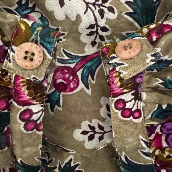Samantha Sung Anastasia Top Blouse Size 2 Floral Print Popover Tassel XS Spring - Picture 8 of 10